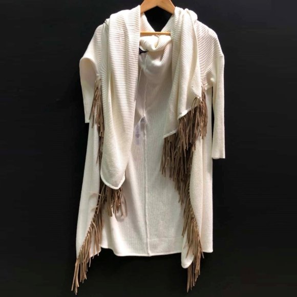 FRENCH CONNECTION Fringe Drape Cardigan NWT RP$200 - Picture 4 of 7